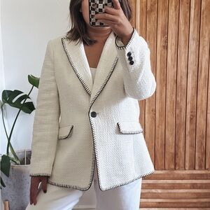 TALBOTS Contrast Stitch Classic Blazer. Size 10P